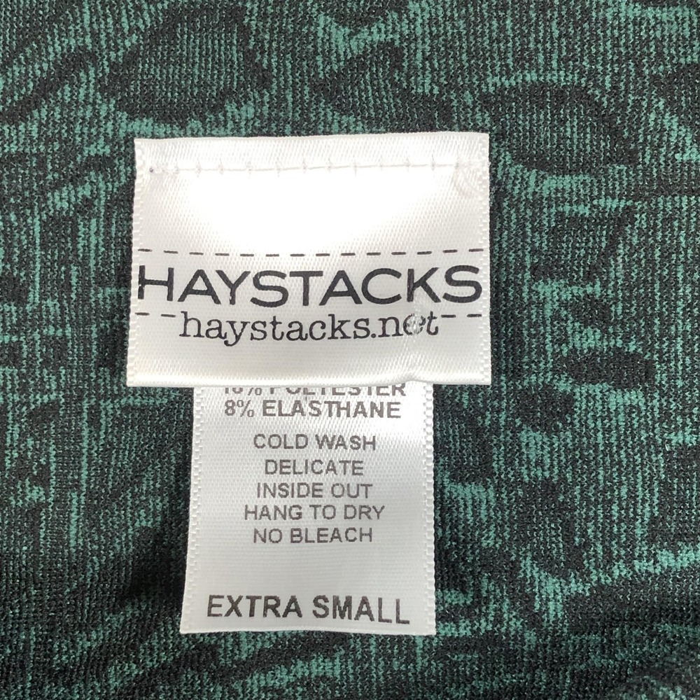 Haystacks Women's Skirt Size XS Green Black Abstract A-Line Pull-On - Picture 2 of 16